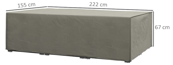 Outsunny Patio Furniture Cover: Rectangular Waterproof Protection for Table & Chairs, 222 x 155 x 67 cm, Grey Aosom UK