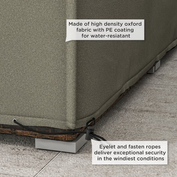 Outsunny Patio Furniture Cover: Rectangular Waterproof Protection for Table & Chairs, 222 x 155 x 67 cm, Grey Aosom UK