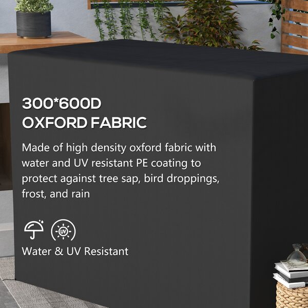 Outsunny 3-Seat Outdoor Garden Swing Chair Protective Cover Water UV Resistant, 240L x 133Wcm, Dark Grey Aosom UK
