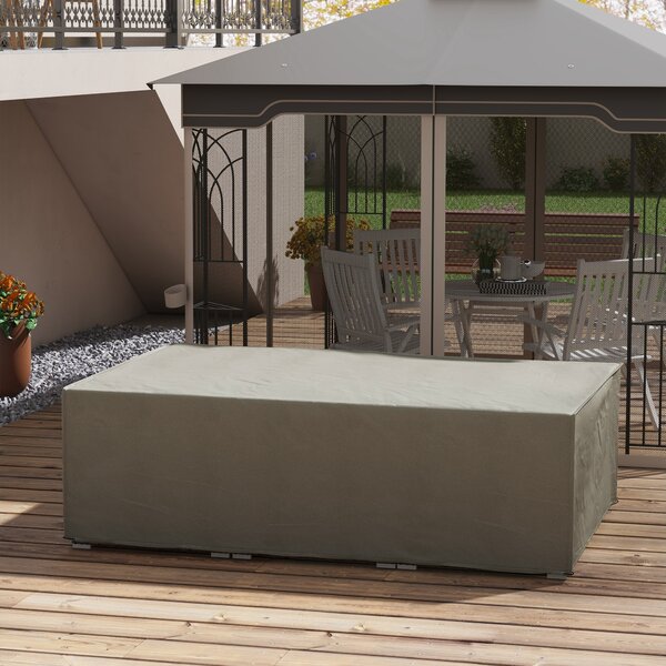 Outsunny Patio Furniture Cover: Rectangular Waterproof Protection for Table & Chairs, 222 x 155 x 67 cm, Grey Aosom UK