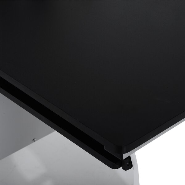 HOMCOM Computer Desk with Sliding Keyboard Tray Storage Drawers and Host Box Shelf Home Office Workstation (Black) Aosom UK