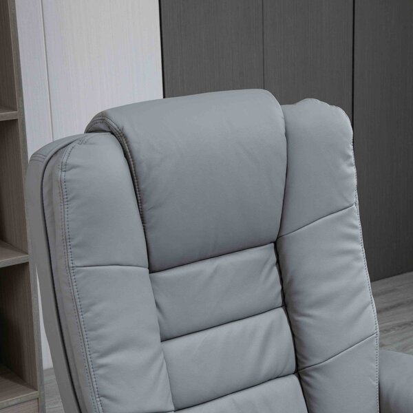 HOMCOM Recliner Chair With footstool, Recliner Armchair up to 130kg Capacity, 135° Reclining Swivel Sofa Chair for Living Room, Grey Aosom UK