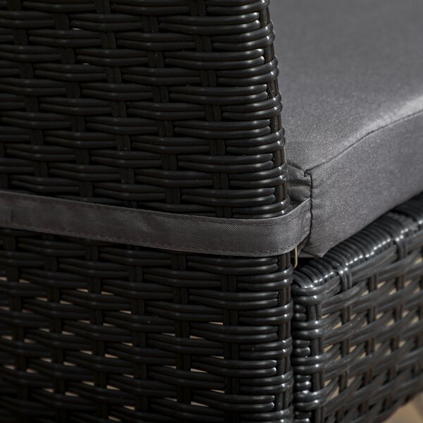 Outsunny Garden Seating: Armless Rattan Quartet, Weather-Resistant, Ebony Elegance Aosom UK
