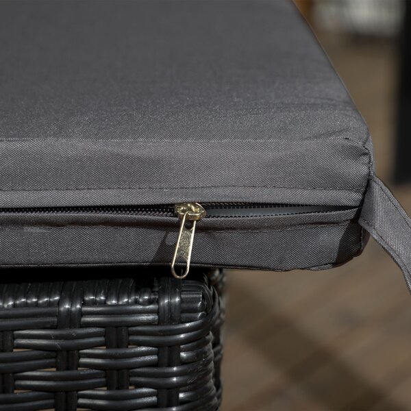 Outsunny Garden Seating: Armless Rattan Quartet, Weather-Resistant, Ebony Elegance Aosom UK