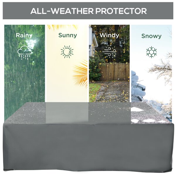 Outsunny Outdoor Oasis: Waterproof Anti-UV Patio Furniture Cover for Rattan Sun Lounger Set, Grey, 205L x 192W x 61H cm Aosom UK