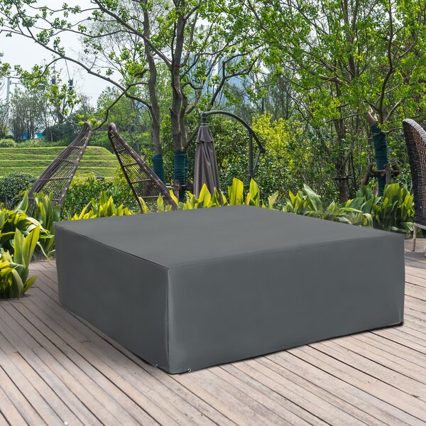 Outsunny Outdoor Oasis: Waterproof Anti-UV Patio Furniture Cover for Rattan Sun Lounger Set, Grey, 205L x 192W x 61H cm Aosom UK