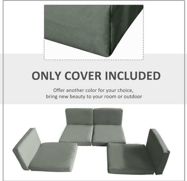 Outsunny Replacement Cushion Cover Garden Rattan Patio Furniture Seat Cover Polyester Outdoor- No Cushion Included Aosom UK