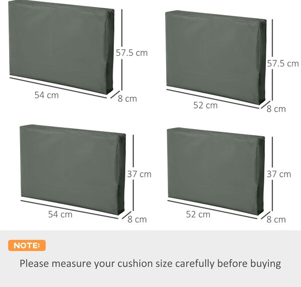 Outsunny Replacement Cushion Cover Garden Rattan Patio Furniture Seat Cover Polyester Outdoor- No Cushion Included Aosom UK
