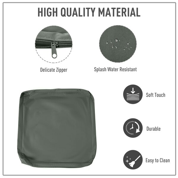 Outsunny Replacement Cushion Cover Garden Rattan Patio Furniture Seat Cover Polyester Outdoor- No Cushion Included Aosom UK