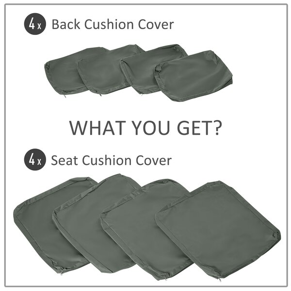 Outsunny Replacement Cushion Cover Garden Rattan Patio Furniture Seat Cover Polyester Outdoor- No Cushion Included Aosom UK