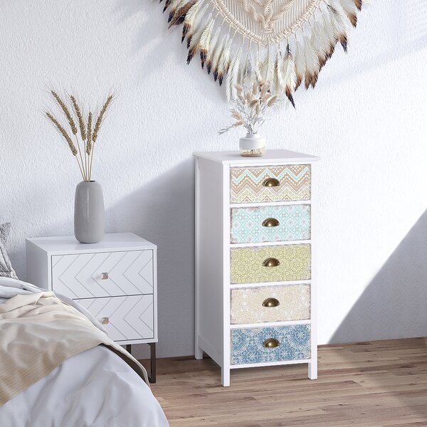 HOMCOM Storage Chest, 46Wx34Dx94H cm, Large Capacity, Sleek Design, Home Organisation, White Aosom UK