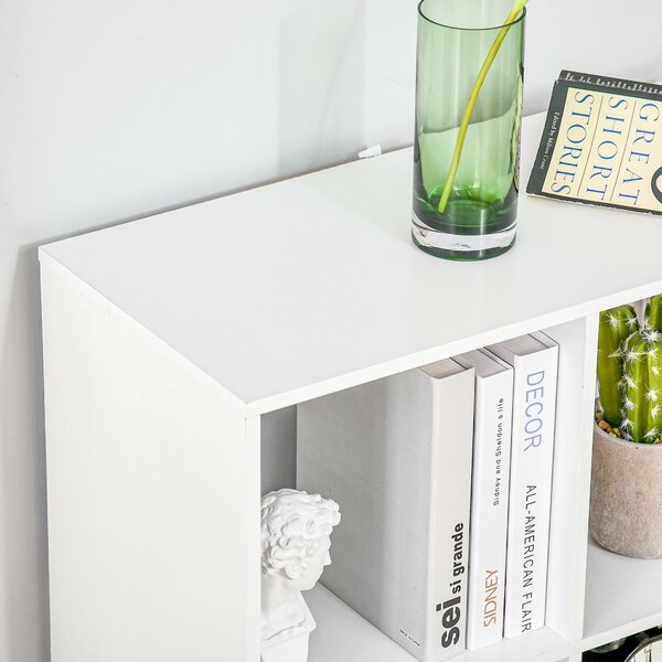 HOMCOM 6 Cubes Storage Unit, 3-Tier Particle Board Bookcase Organiser for Home Office, White Aosom UK