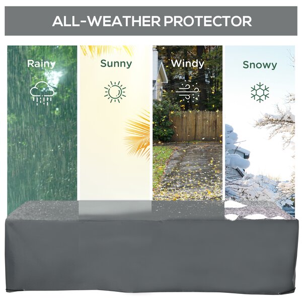 Outsunny Rattan Furniture Shield: Water-Resistant Oxford Cover for Lounge Sets, UV Protection, 200 x 73 x 35cm, Grey Aosom UK