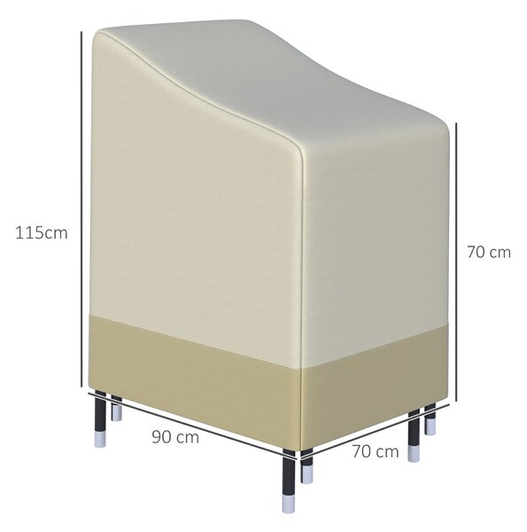 Outsunny Weatherproof Furniture Shield: 600D Oxford Fabric for Wicker Chairs, Patio Rattan Seating Protector, L70*W90*H115cm Aosom UK
