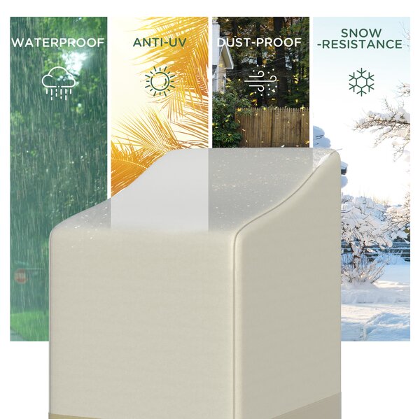 Outsunny Weatherproof Furniture Shield: 600D Oxford Fabric for Wicker Chairs, Patio Rattan Seating Protector, L70*W90*H115cm Aosom UK