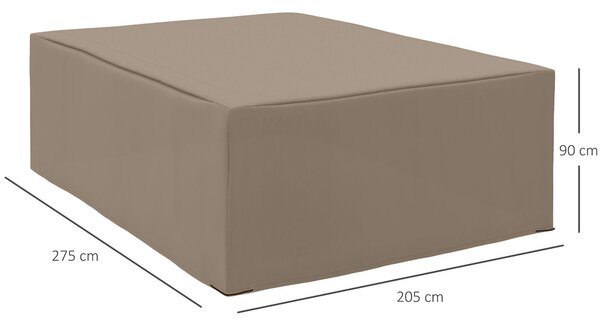 Outsunny Oxford Patio Garden Furniture Dining Table Chair Set Cover Water Protector Waterproof Anti-UV 275L x205W x 90Hcm – Beige Aosom UK