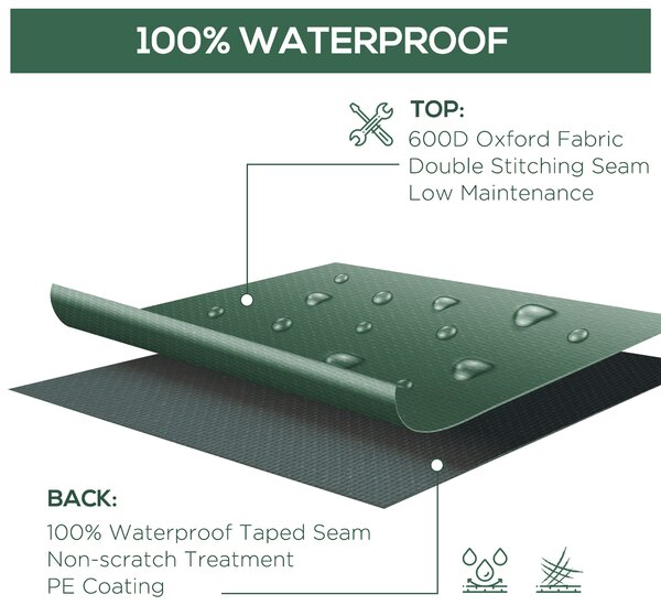 Outsunny Outdoor Furniture Protector: Waterproof Anti-UV Oxford Cover for Patio Sets, Green, Ample Size Aosom UK