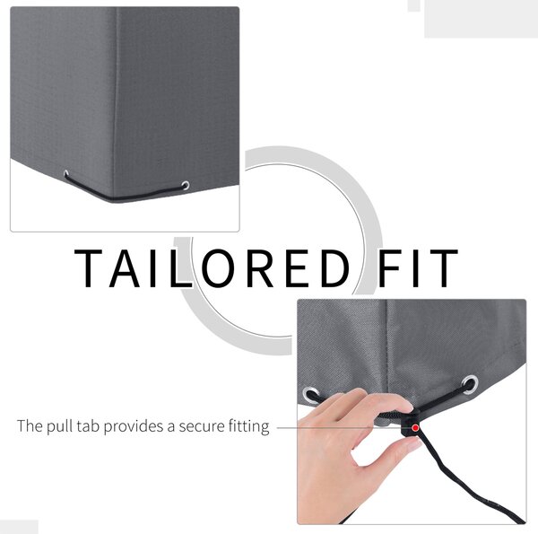 Outsunny Oxford Patio Corner Set Cover Outdoor Garden Rattan Furniture Protection Cover Protector Waterproof Anti-UV Grey 225L x 210W x 70Hcm