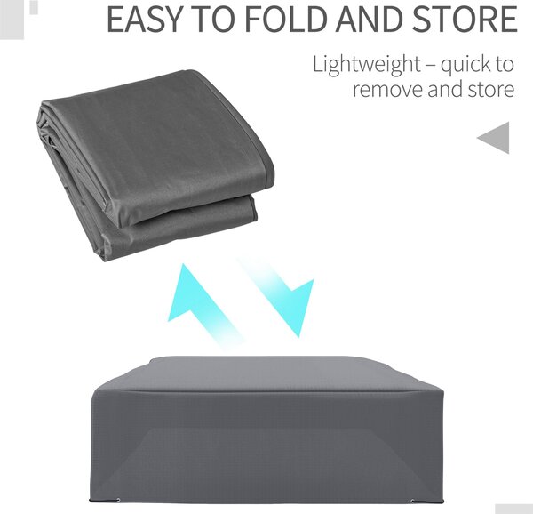 Outsunny Oxford Patio Corner Set Cover Outdoor Garden Rattan Furniture Protection Cover Protector Waterproof Anti-UV Grey 225L x 210W x 70Hcm