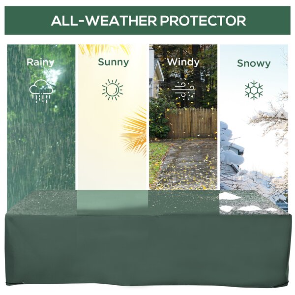 Outsunny Outdoor Furniture Protector: Waterproof Anti-UV Oxford Cover for Patio Sets, Green, Ample Size Aosom UK