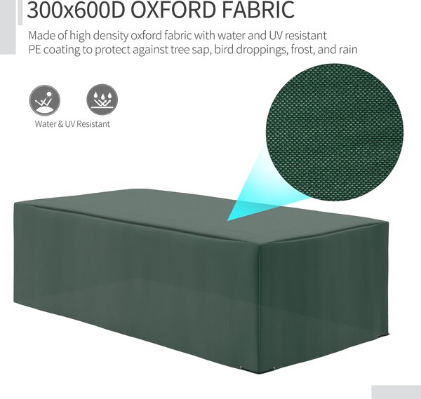 Outsunny Outdoor Furniture Protector: Waterproof Anti-UV Oxford Cover for Patio Sets, Green, Ample Size Aosom UK