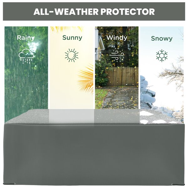Outsunny Garden Furniture Cover, Oxford Patio Dining Set Protector, Waterproof, Anti-UV, 275L x 205W x 90H cm, Grey Aosom UK