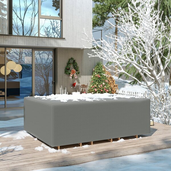 Outsunny Garden Furniture Cover, Oxford Patio Dining Set Protector, Waterproof, Anti-UV, 275L x 205W x 90H cm, Grey Aosom UK