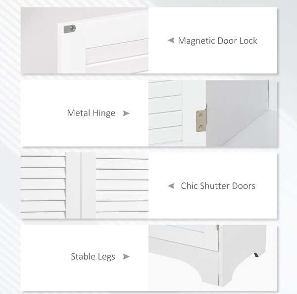 HOMCOM MDF Freestanding 6-Tier Bathroom Storage Cabinet White Aosom UK