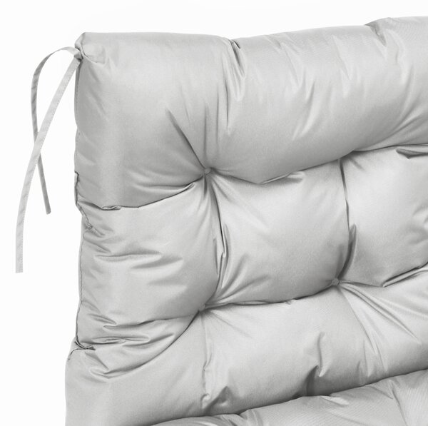 Outsunny Garden Back Chair Cushion, Comfortable Patio Seat Cushion Pad with Backrest for Outdoor & Indoor Use, Light Grey Aosom UK