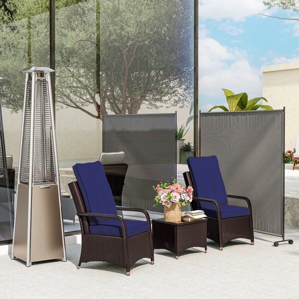 Outsunny Decorative Garden Partition Screen, 6FT Portable Privacy Screen w/ Lockable Wheels, Single Freestanding Metal Room Divider Panel Aosom UK
