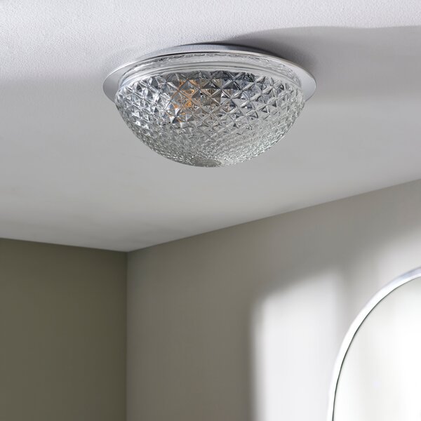 Tropic Faceted Dome Flush Bathroom Ceiling Light