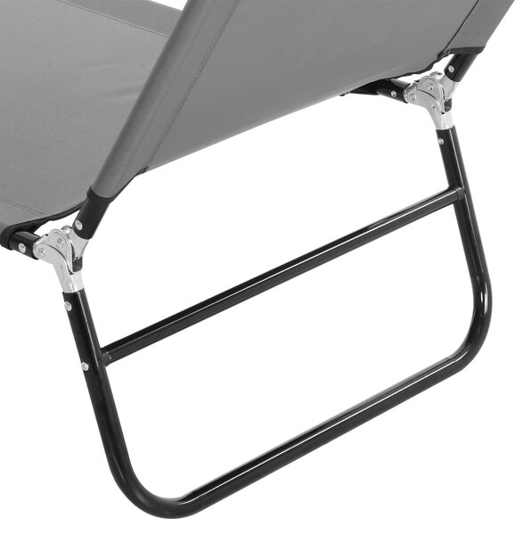 Outsunny Patio Sun Lounger with 5-Position Adjustable Backrest, Weather-Resistant Oxford Fabric, Grey Aosom UK