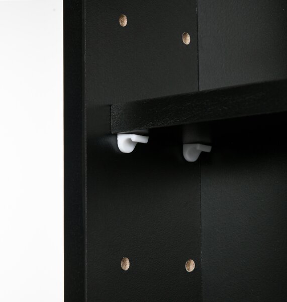 HOMCOM Particle Board 5-Tier Glass Door Display Cabinet Black Aosom UK
