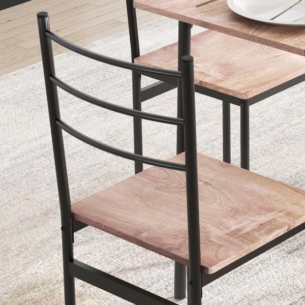 HOMCOM 4 Seater Modern Dining Set, Dining Table and Chairs Set with Steel Frame Table and 4 Chairs, Compact Size for Space Saving, Black Aosom UK