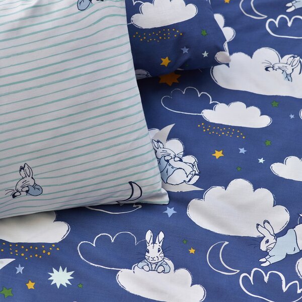 Peter Rabbit Sleepy Head Blue Duvet Cover and Pillowcase Set