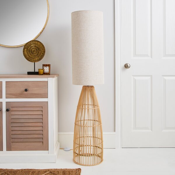 Cortado Natural Wicker Floor Lamp