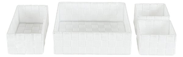 Set of 4 White Nylon Drawer Organisers