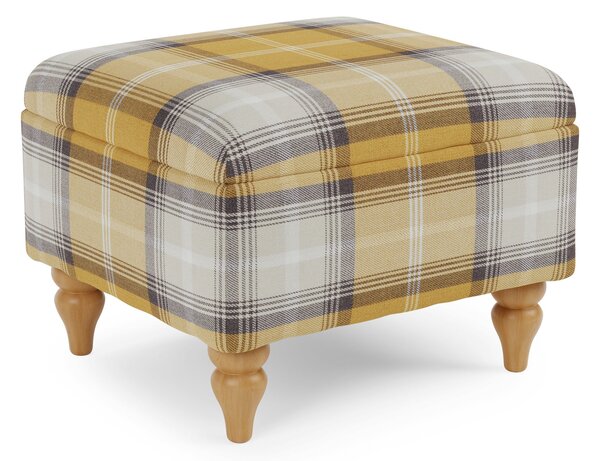 Oswald Check Storage Footstool Tapered Leg