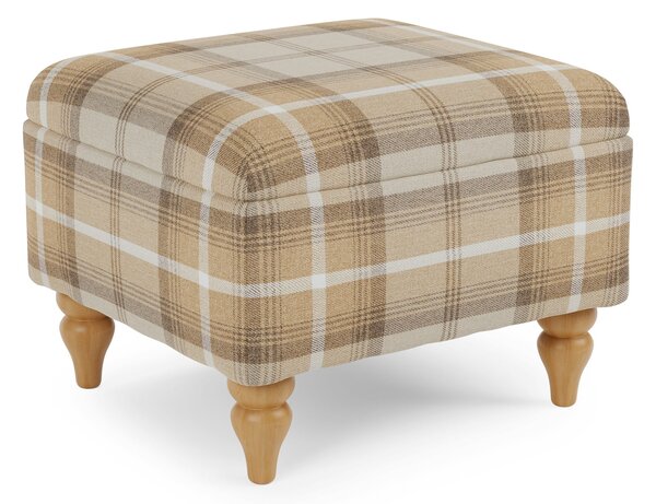 Oswald Check Storage Footstool Tapered Leg