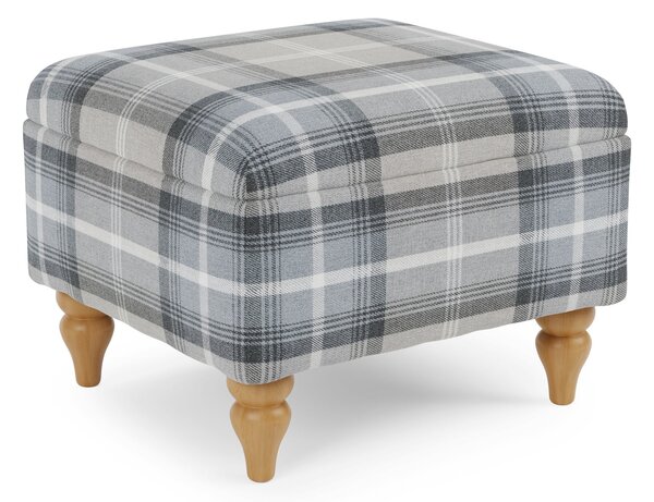 Oswald Check Storage Footstool Tapered Leg