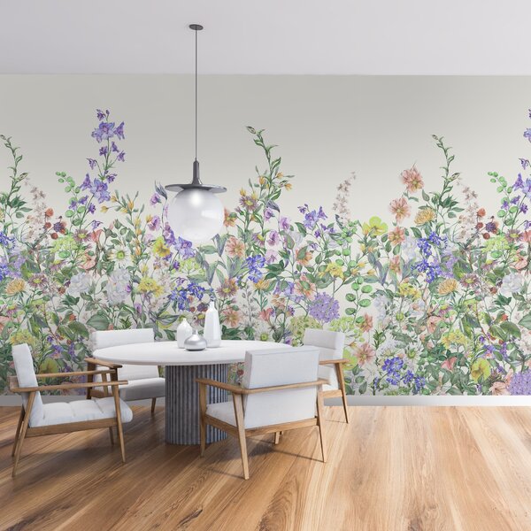 Floral Garden Lilac Wall Mural