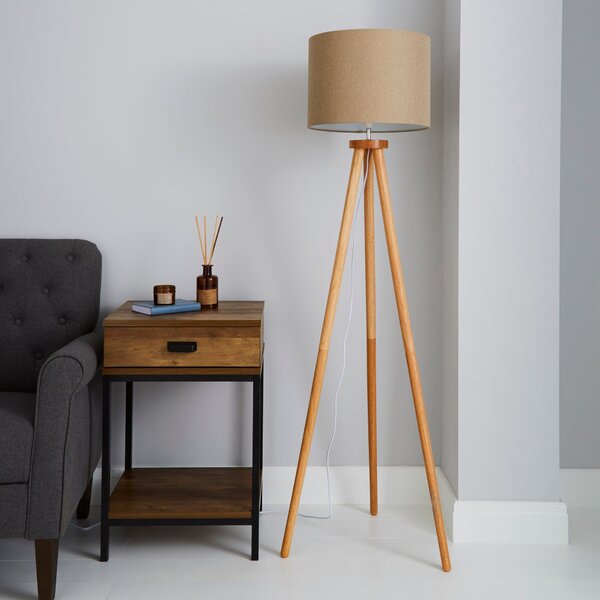 Jandia Wooden Tripod Floor Lamp