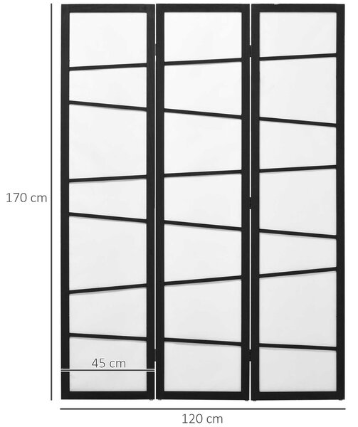 HOMCOM 3 Panel Room Divider, Wooden Folding Privacy Screen, Freestanding Wall Partition Separator for Bedroom, White Aosom UK