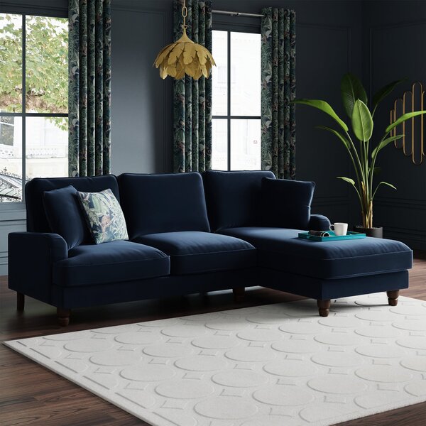 Beatrice Matte Velvet 3 Seater Corner Chaise Double Sofa Bed