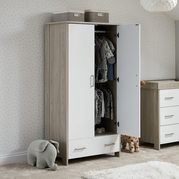 Obaby Nika Double 1 Drawer Wardrobe