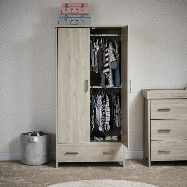 Obaby Nika Double 1 Drawer Wardrobe