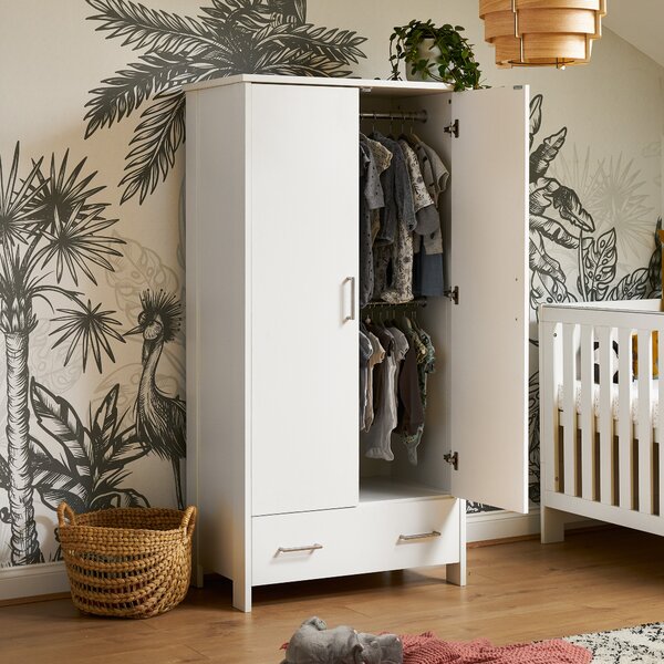 Obaby Nika Double 1 Drawer Wardrobe