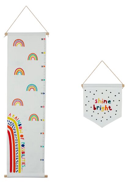 Ickle Bubba Rainbow Dream Wall Art & Growth Chart Set