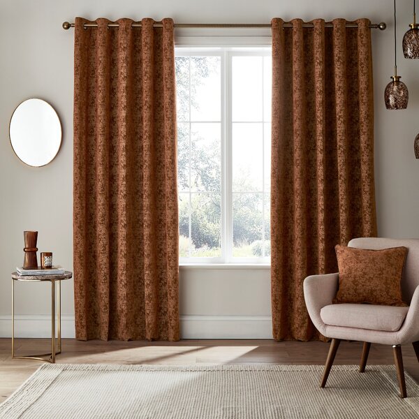 Mottled Chenille Eyelet Curtains