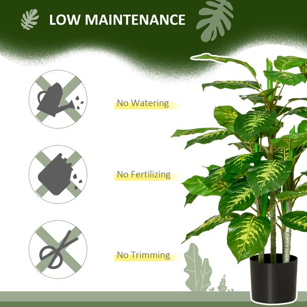HOMCOM 2 PCs Artificial Evergreen Tree Fake Decorative Plant in Nursery Pot for Indoor Outdoor Décor, Green Aosom UK